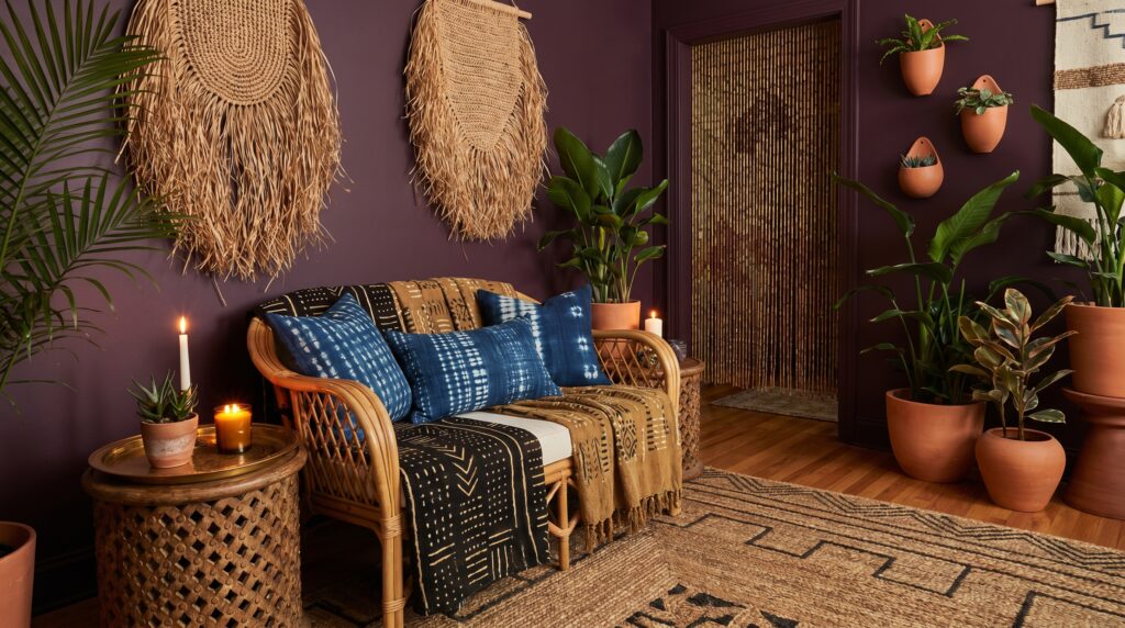 Afrohemian Plum Living Room