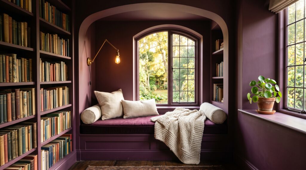 Plum Arched Reading Nook