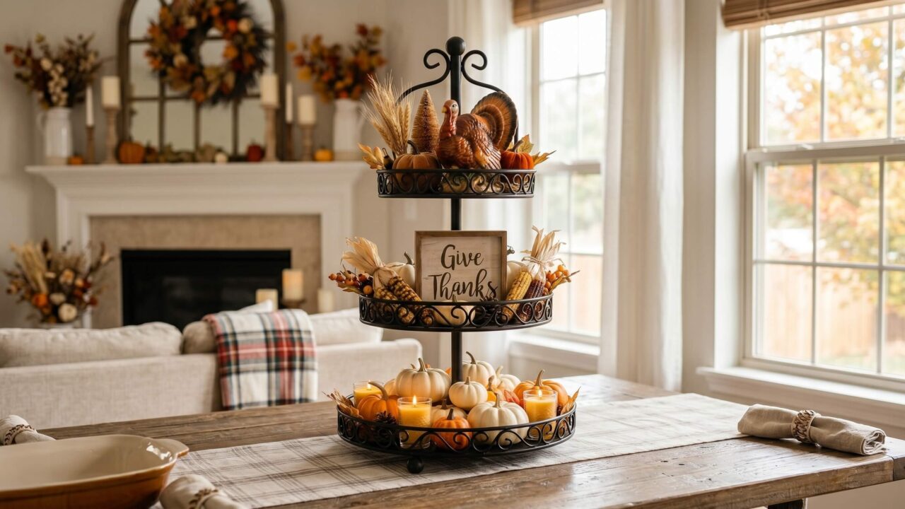 20 Fall Tiered Tray Decor Ideas for a Cozy Seasonal Vignette