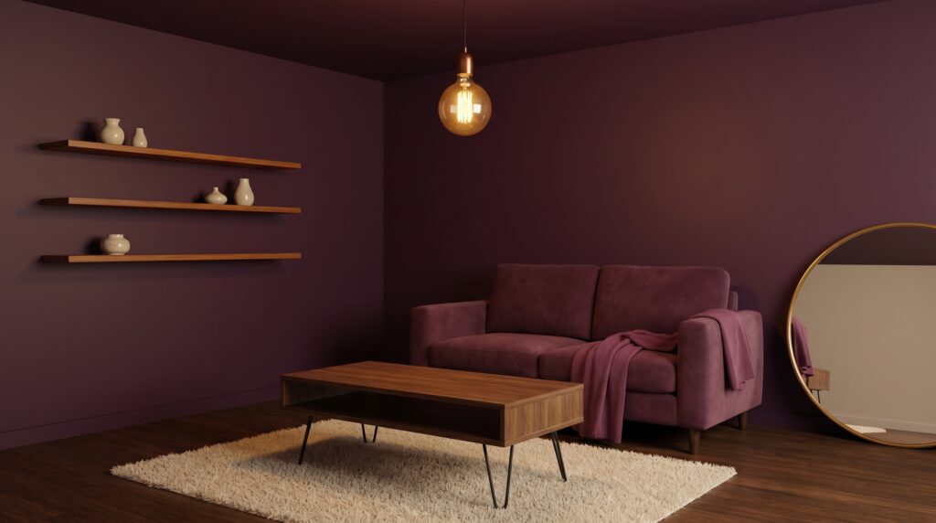 Plum Apartment Living Room