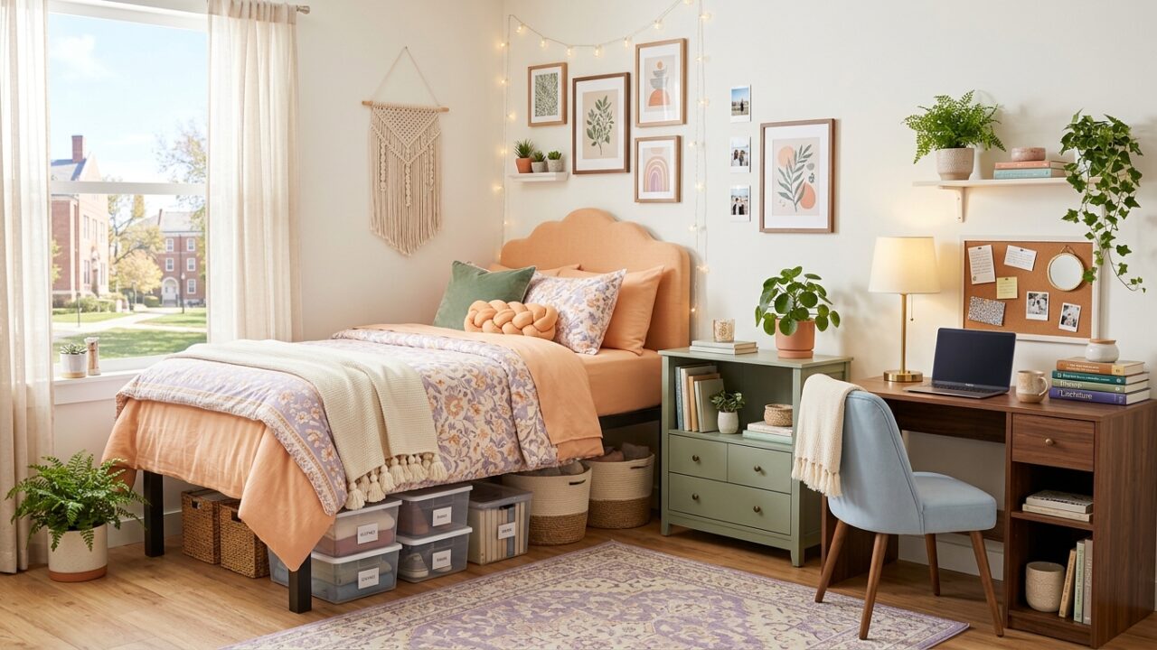 21 Cozy College Dorm Design Ideas Featuring Soft Pastels
